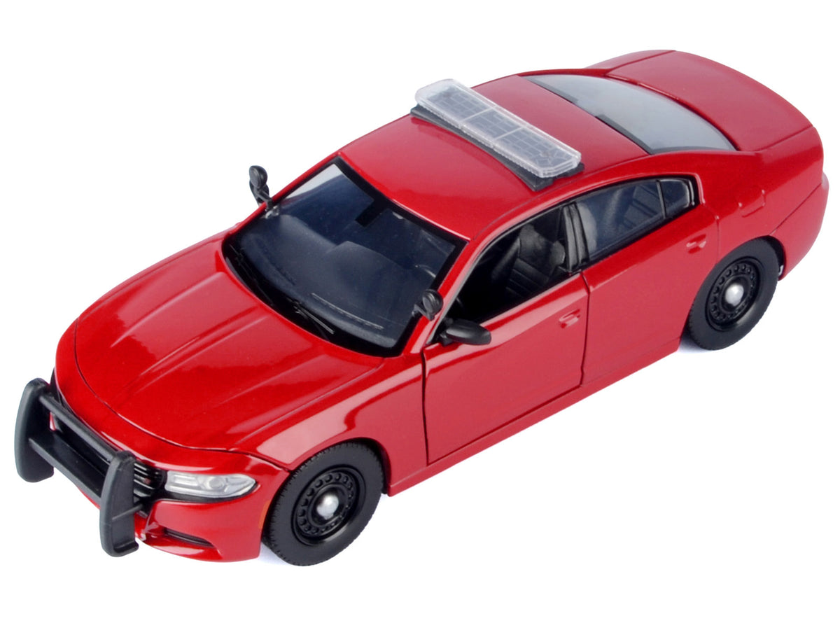 2023 Dodge Charger Pursuit Police Car Red "Law Enforcement and Public Service" Series 1/24 Diecast Model Car by Motormax - image 2