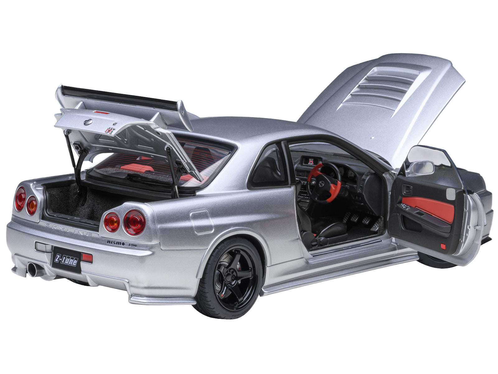 Nissan Nismo R34 GT-R Z-TUNE RHD (Right Hand Drive) Silver Metallic 1/18 Model Car by Autoart - image 2