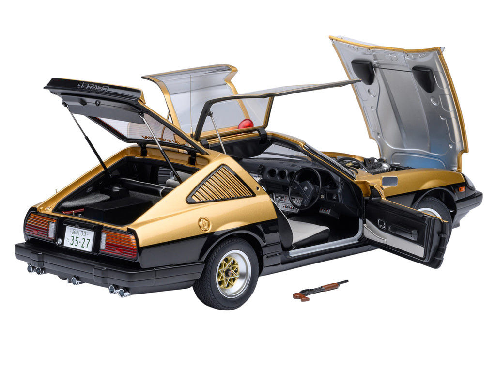 Nissan Fairlady Z (S130) RHD (Right Hand Drive) "Super Z" Gold Metallic and Black "Seibu Keisatsu" (1979-1984) TV Series 1/18 Model Car by Autoart - image 3