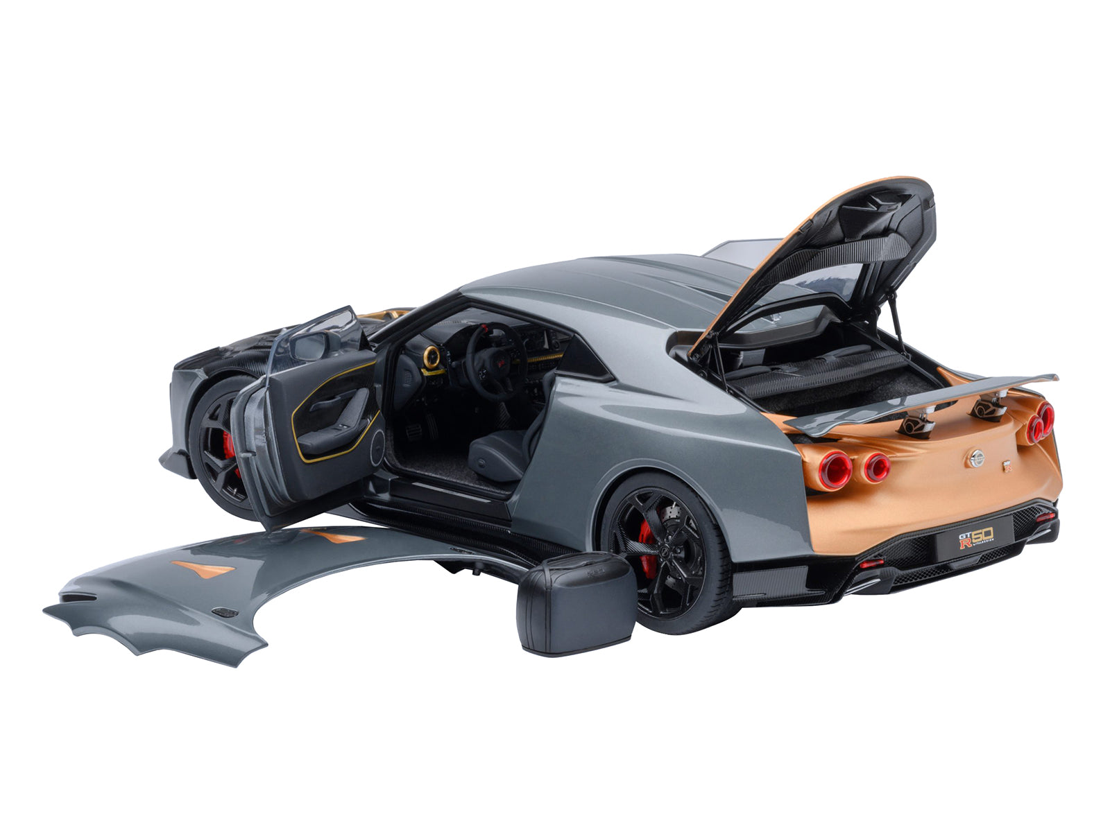 Nissan GT-R50 By ItalDesign "Goodwood Version" Liquid Kinetic Gray Metallic with Gold Accents 1/18 Model Car by Autoart - image 2