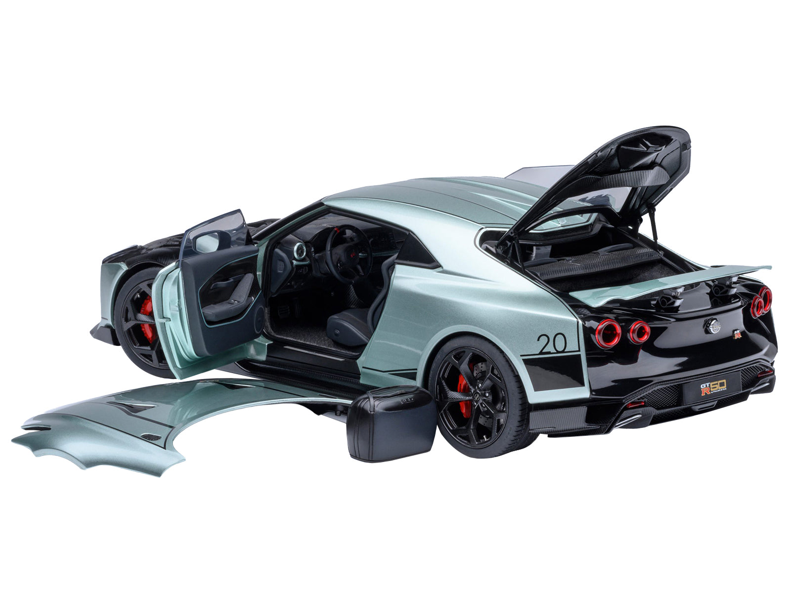 Nissan GT-R50 By ItalDesign Green Metallic and Black 1/18 Model Car by Autoart - image 2