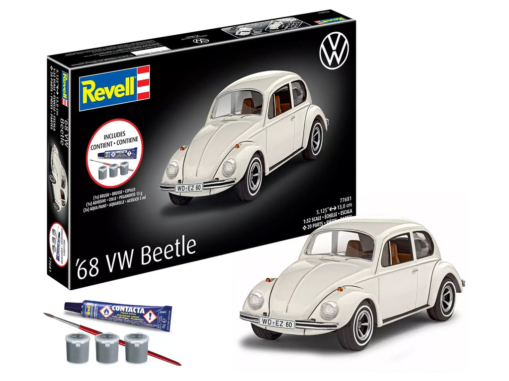Level 3 Model Kit 1968 Volkswagen Beetle All-Included Kit 1/32 Scale Model by Revell