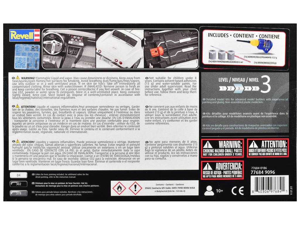 Level 3 Model Kit 1969 Chevrolet Corvette Stingray All-Included Kit 1/32 Scale Model by Revell