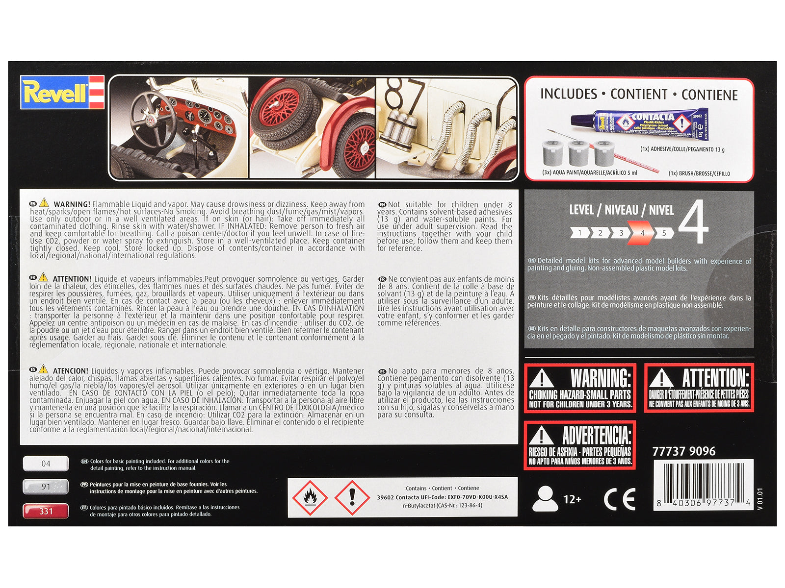 Level 4 Model Kit Mercedes-Benz SSKL All-Included Kit 1/32 Scale Model by Revell