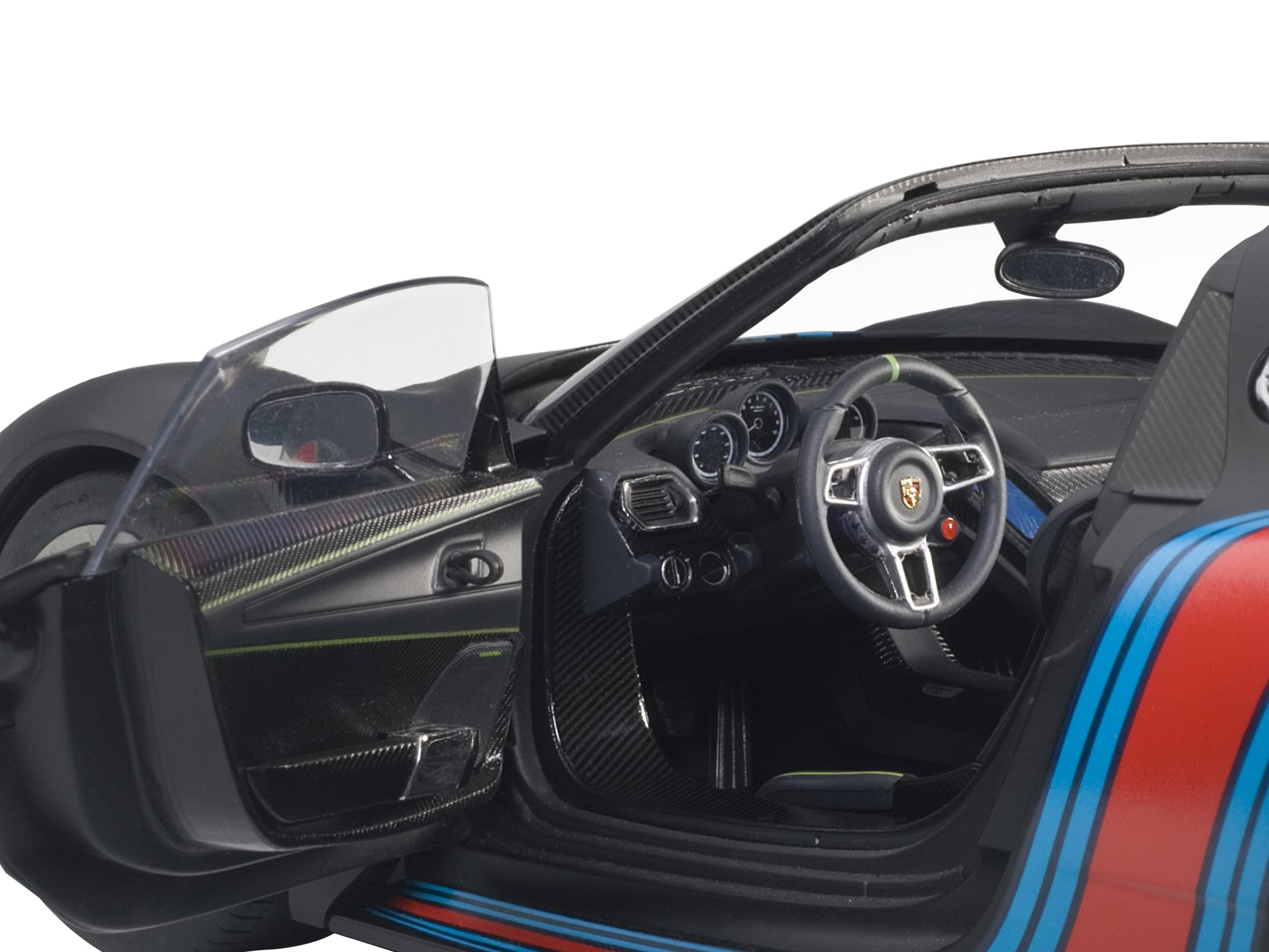 Porsche 918 Spyder Weissach Package Black/ Martini Livery #15 1/18 Model Car  by Autoart - image 4