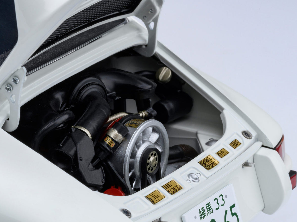 Porsche 911 Carrera 2.7 RS "The Circuit Wolf" White with Red Stripes and Wheels with Hood Graphics 1/18 Model Car by Autoart - image 5