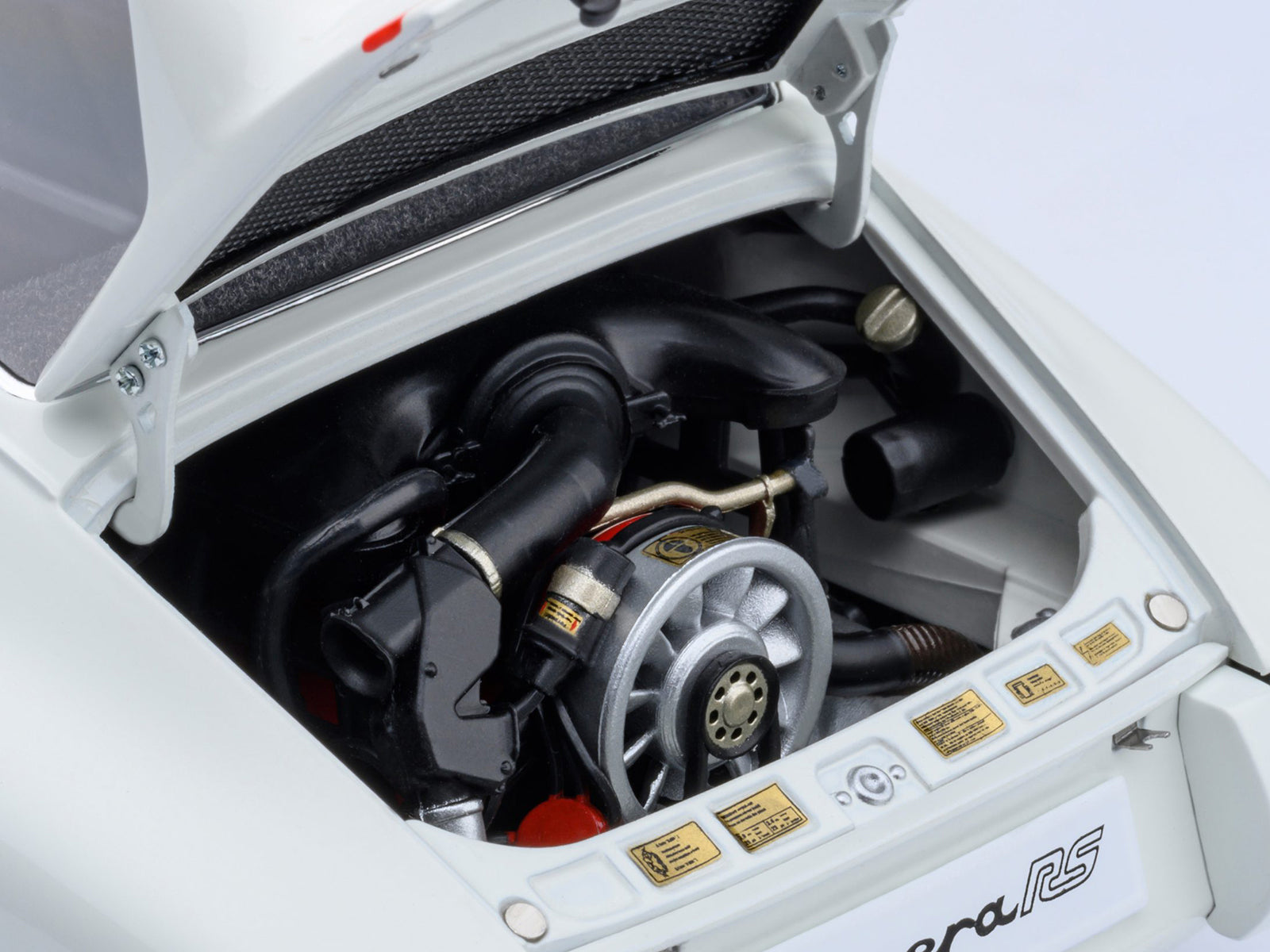 Porsche 911 Carrera 2.7 RS Grand Prix White with Red Stripes and Wheels 1/18 Model Car by Autoart - image 5