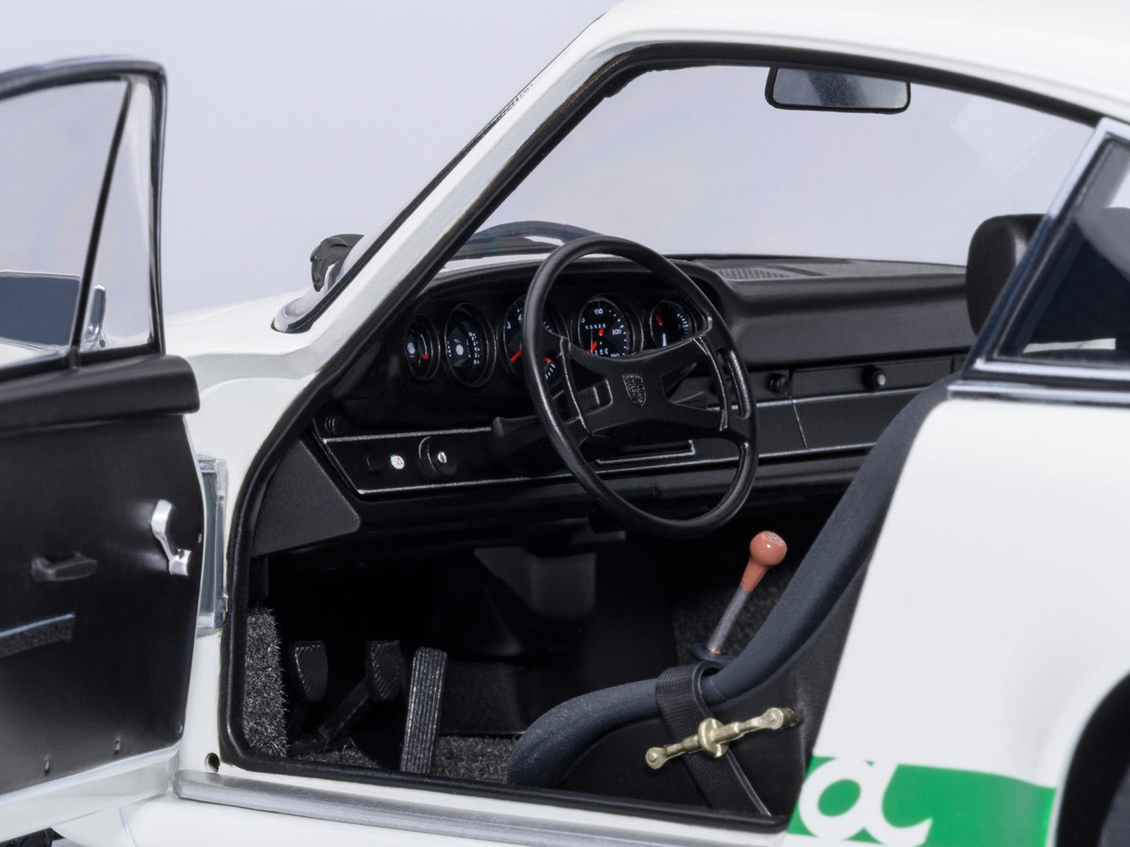 Porsche 911 Carrera 2.7 RS Grand Prix White with Green Stripes and Wheels 1/18 Model Car by Autoart - image 4