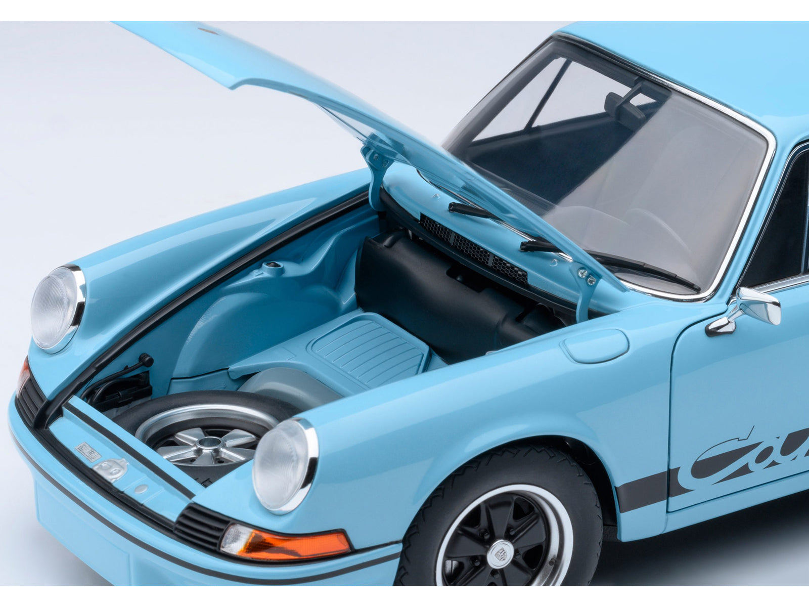 Porsche 911 Carrera 2.7 RS Gulf Blue with Black Stripes and Wheels 1/18 Model Car by Autoart - image 5