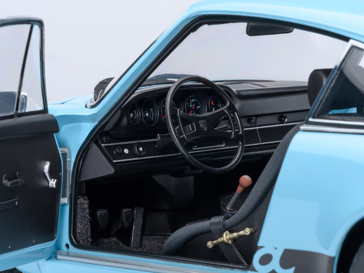 Porsche 911 Carrera 2.7 RS Gulf Blue with Black Stripes and Wheels 1/18 Model Car by Autoart - image 3