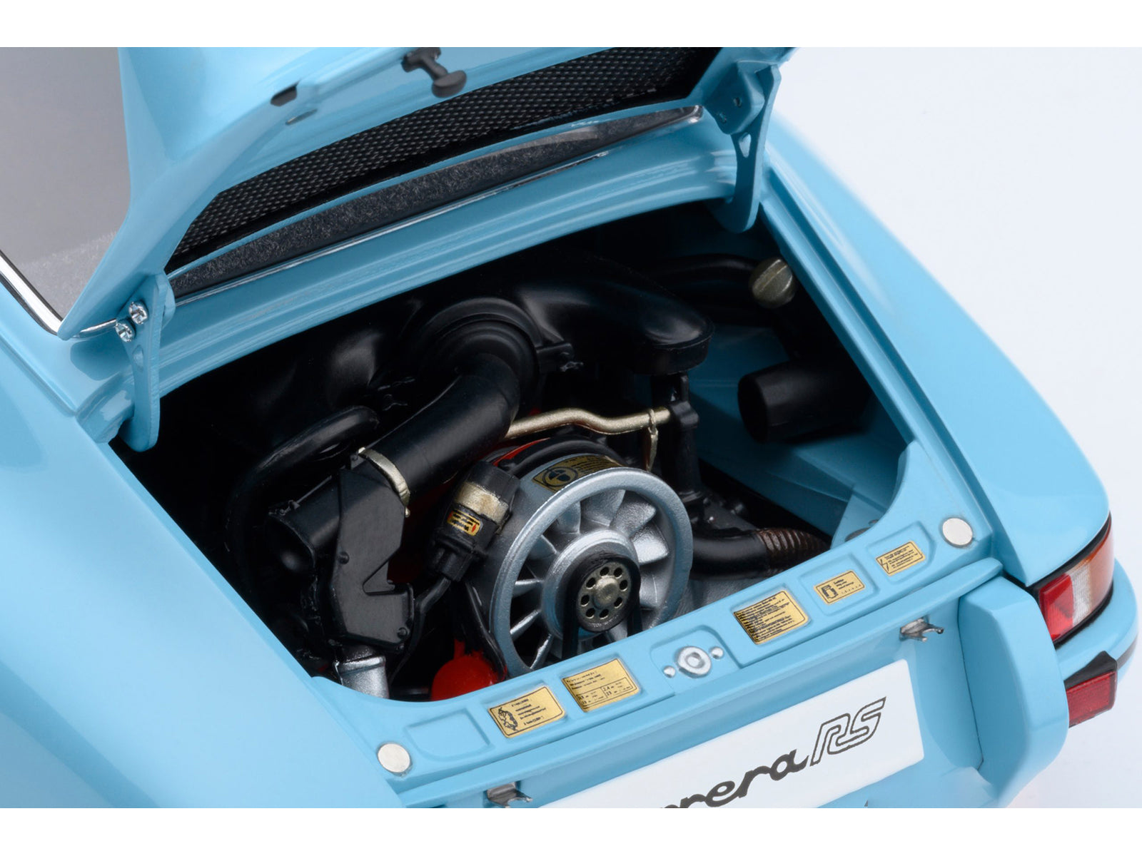 Porsche 911 Carrera 2.7 RS Gulf Blue with Black Stripes and Wheels 1/18 Model Car by Autoart - image 4