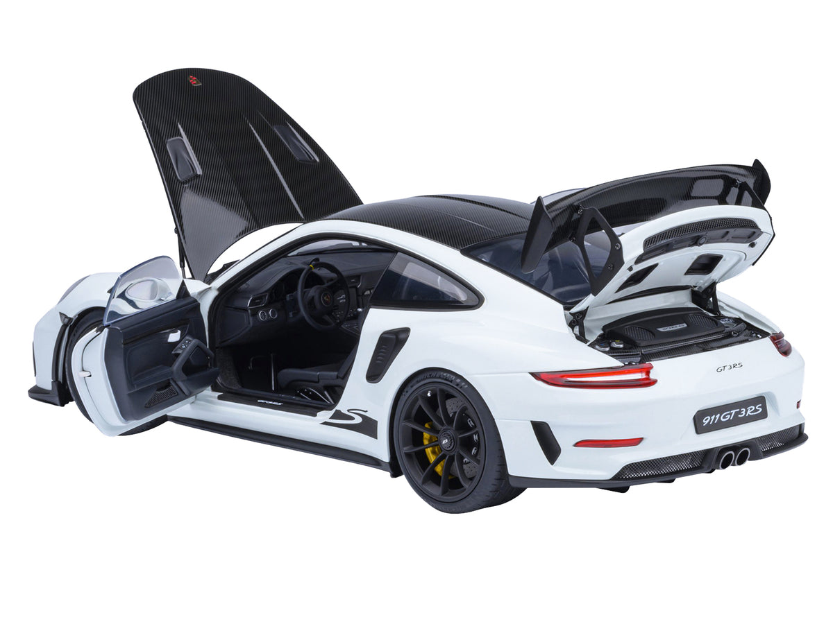 Porsche 911 (991.2) GT3 RS Weissach Package White with Carbon Hood and Top 1/18 Model Car by Autoart - image 2