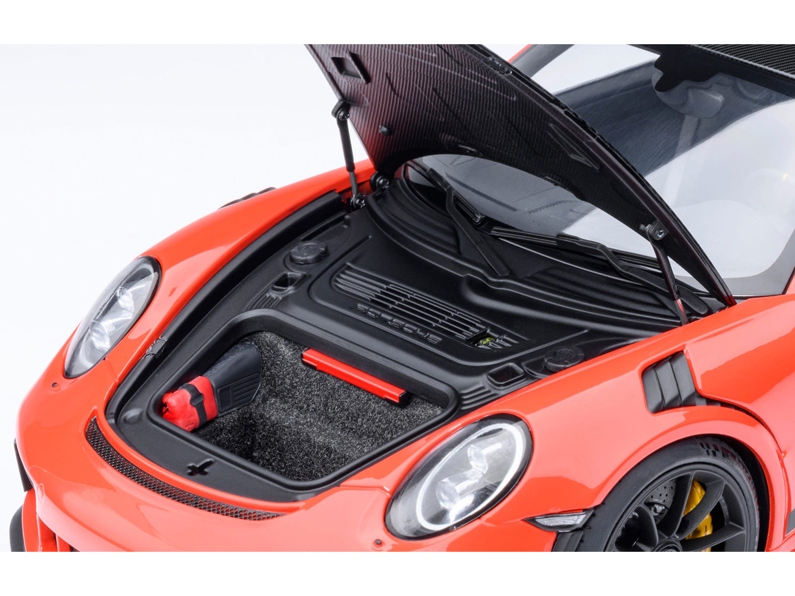 Porsche 911 (991.2) GT3 RS Weissach Lava Orange with Carbon Hood and Top 1/18 Model Car by Autoart - image 3
