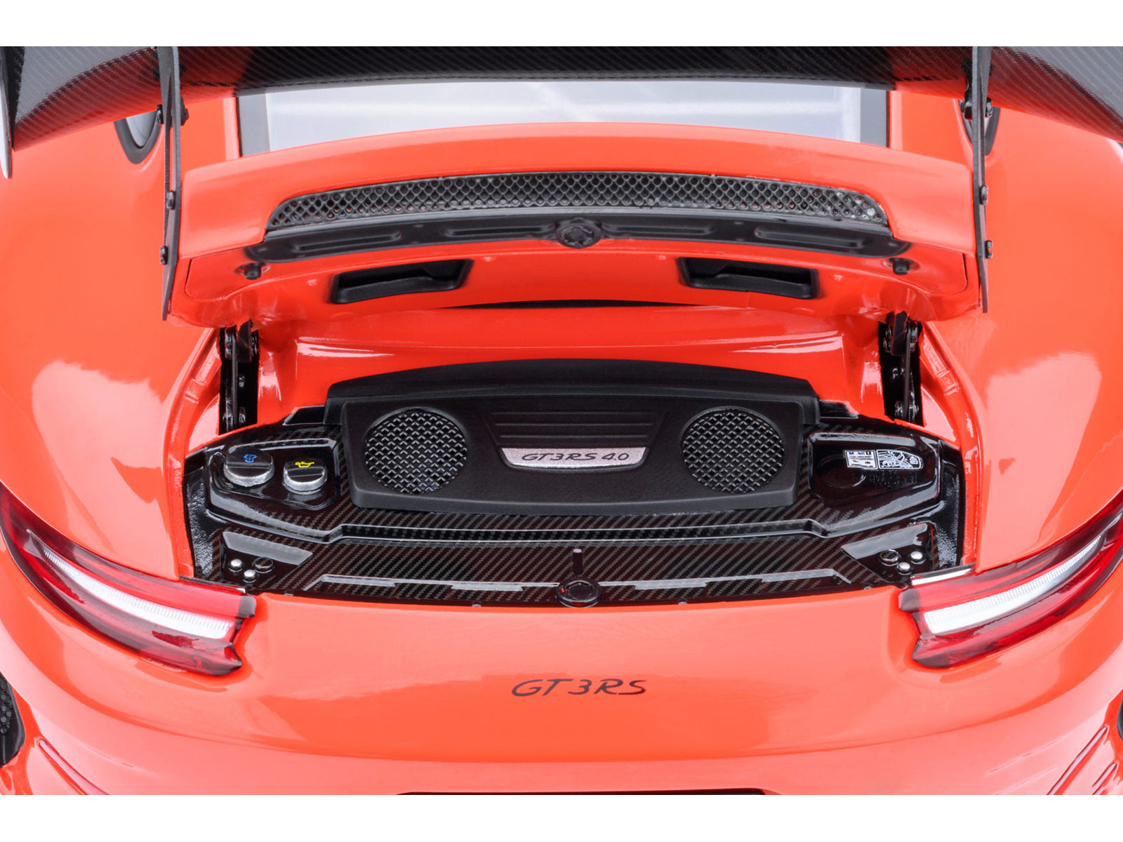Porsche 911 (991.2) GT3 RS Weissach Lava Orange with Carbon Hood and Top 1/18 Model Car by Autoart - image 5