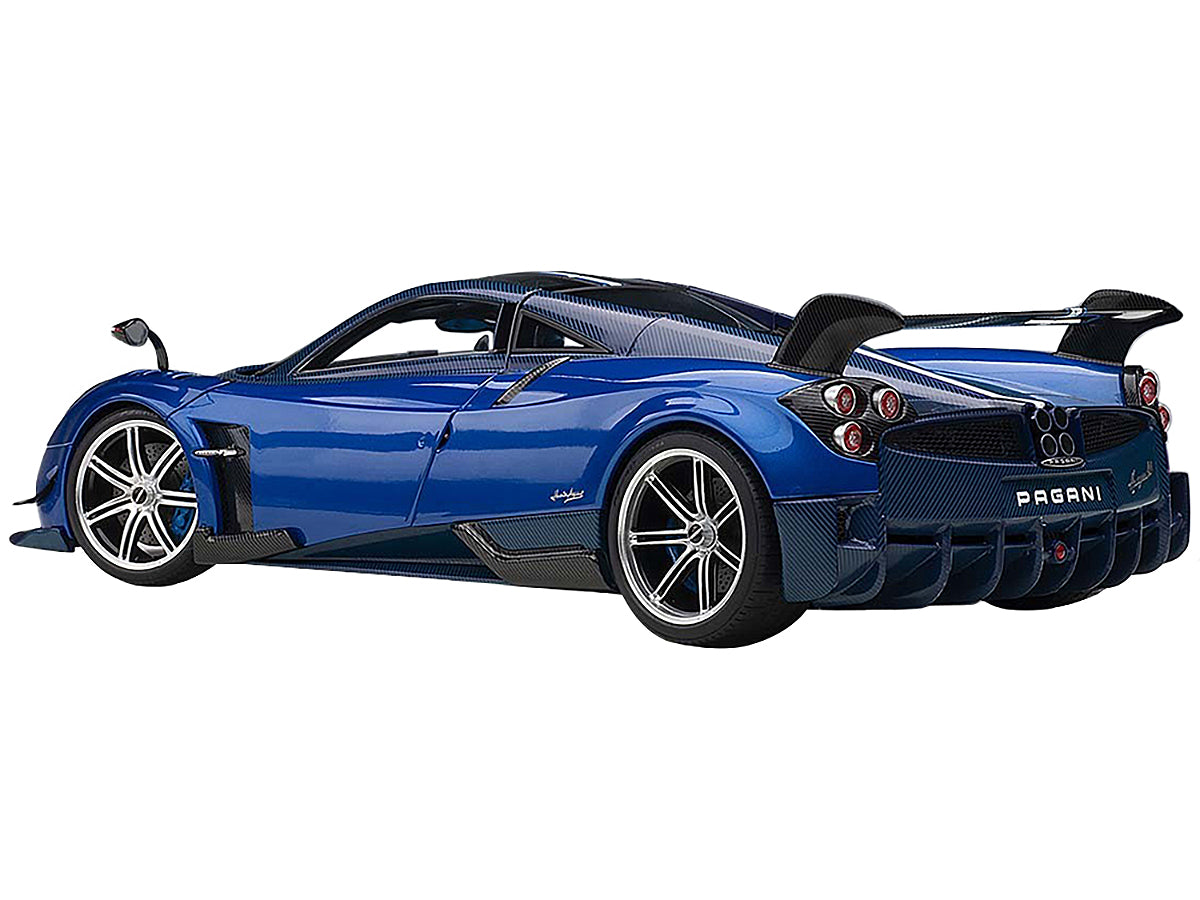 Pagani Huayra BC Blu Francia / Candy Blue Metallic with Carbon Accents 1/18 Model Car by Autoart - image 4
