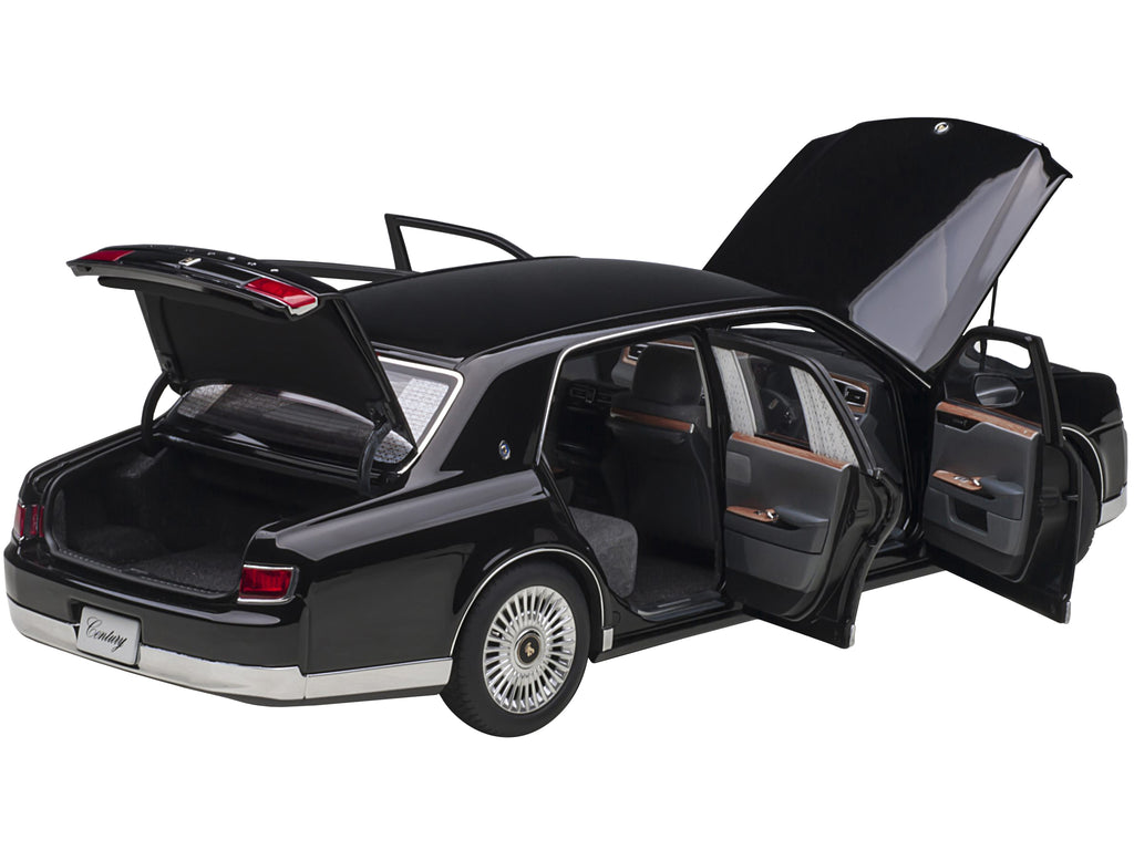 Toyota Century with Curtains RHD (Right Hand Drive) Black Special Edition 1/18 Model Car by Autoart - image 2
