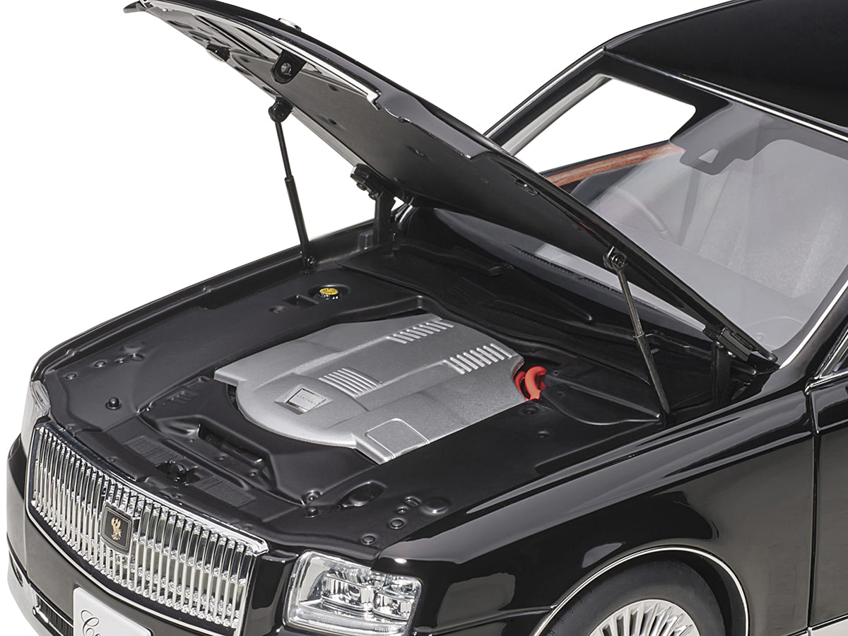 Toyota Century with Curtains RHD (Right Hand Drive) Black Special Edition 1/18 Model Car by Autoart - image 3