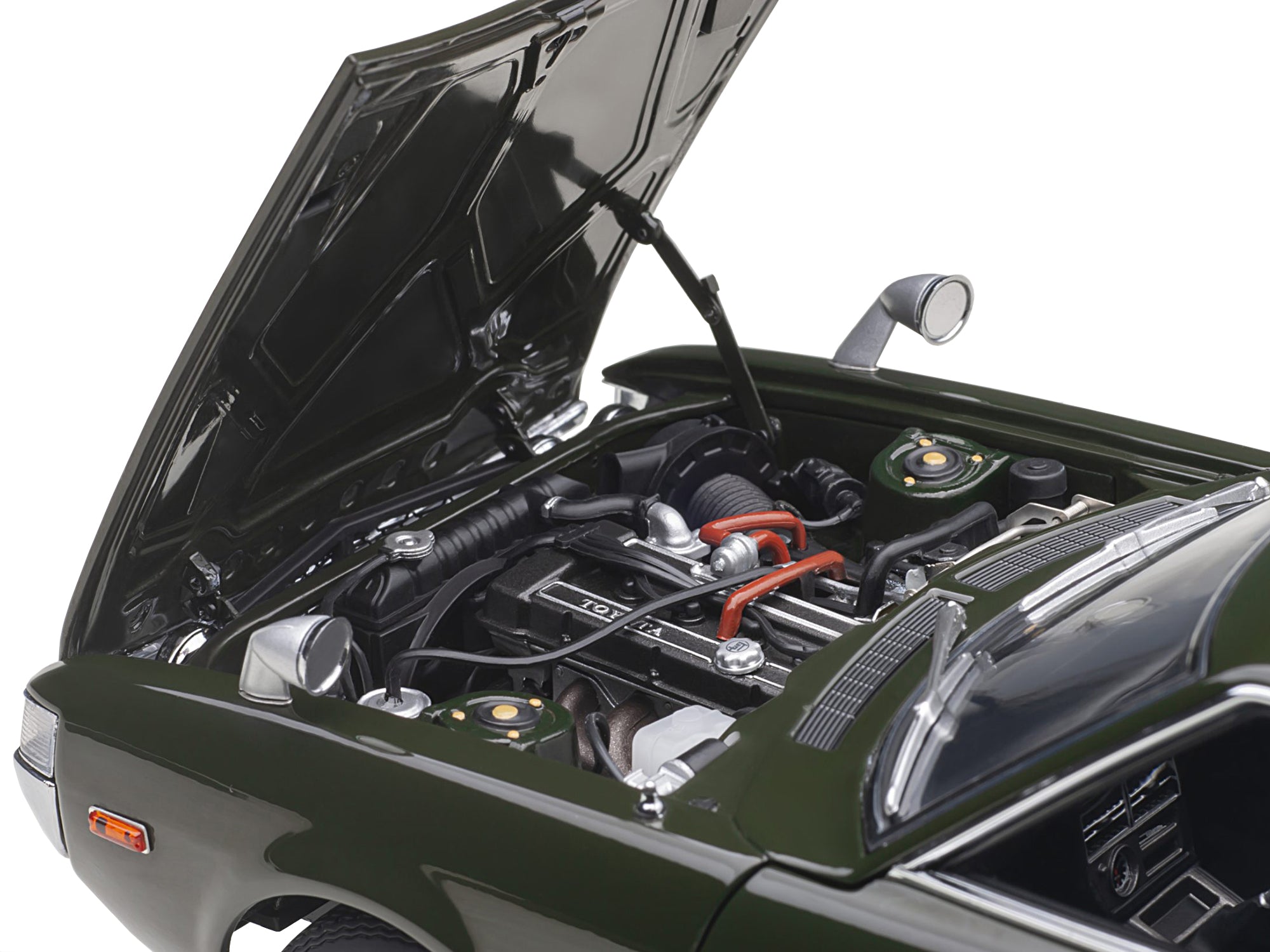 1973 Toyota Celica Liftback 2000GT (RA25) RHD (Right Hand Drive) Moss Green 1/18 Model Car by Autoart - image 2
