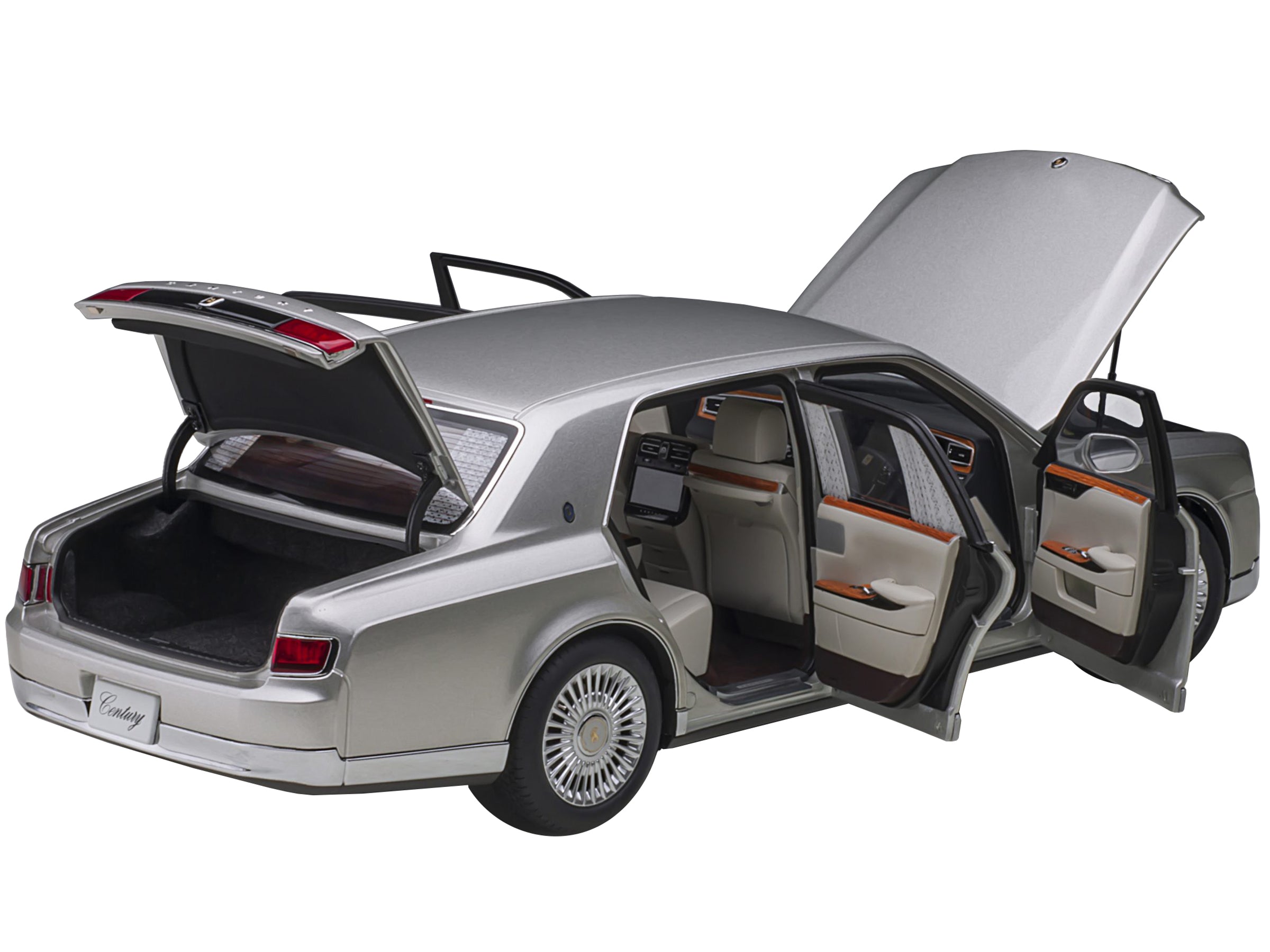 Toyota Century with Curtains RHD (Right Hand Drive) Silver Special Edition 1/18 Model Car by Autoart - image 2
