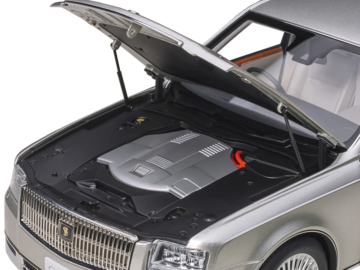Toyota Century with Curtains RHD (Right Hand Drive) Silver Special Edition 1/18 Model Car by Autoart - image 3