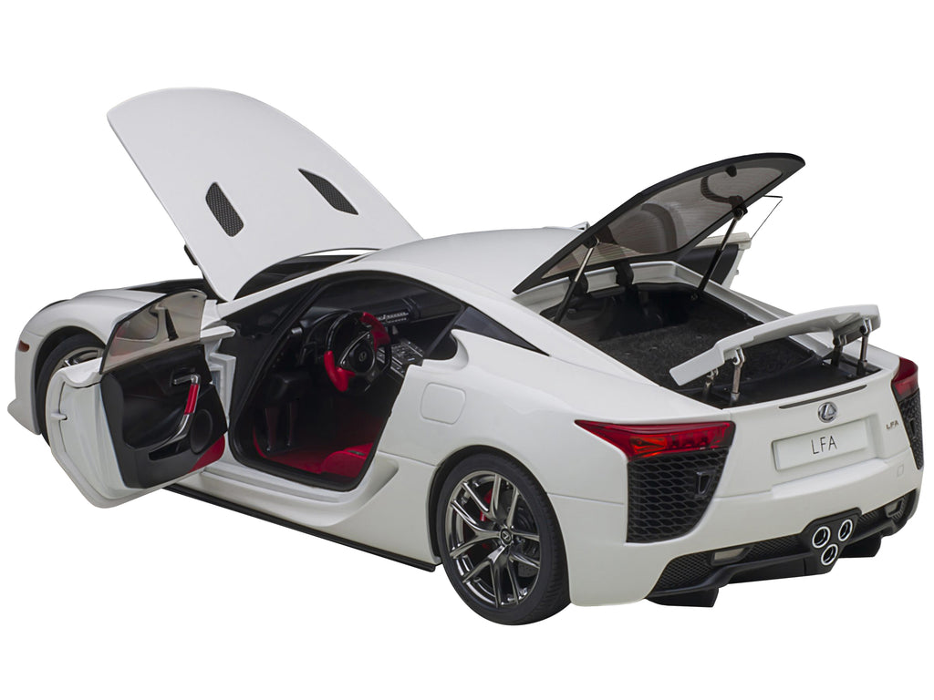 Lexus LFA Whitest White with Red and Black Interior 1/18 Model Car by Autoart - image 2