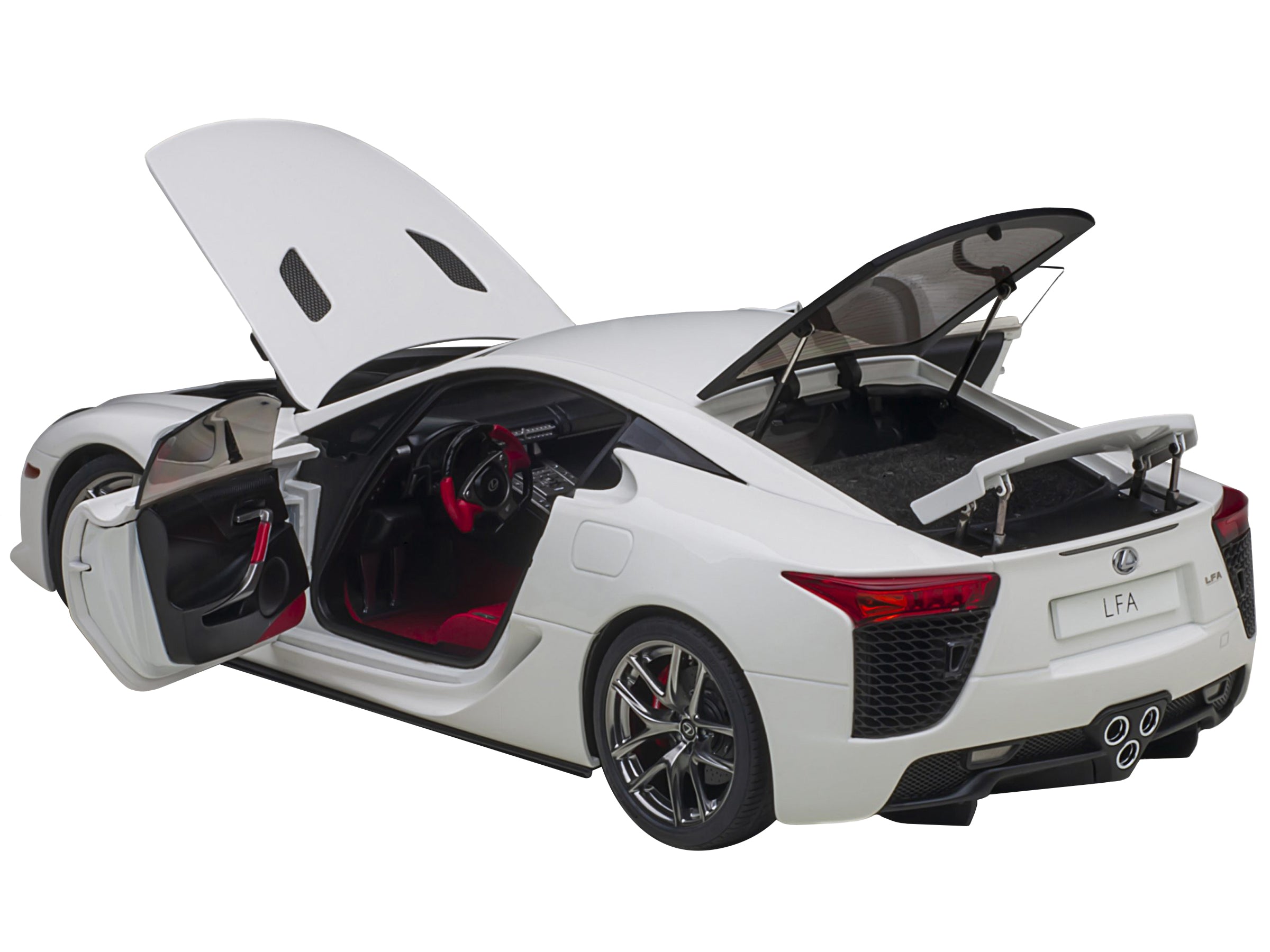 Lexus LFA Whitest White with Red and Black Interior 1/18 Model Car by Autoart - image 2