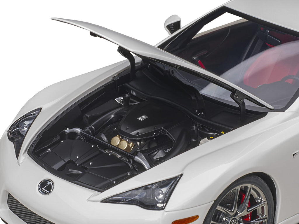 Lexus LFA Whitest White with Red and Black Interior 1/18 Model Car by Autoart - image 3