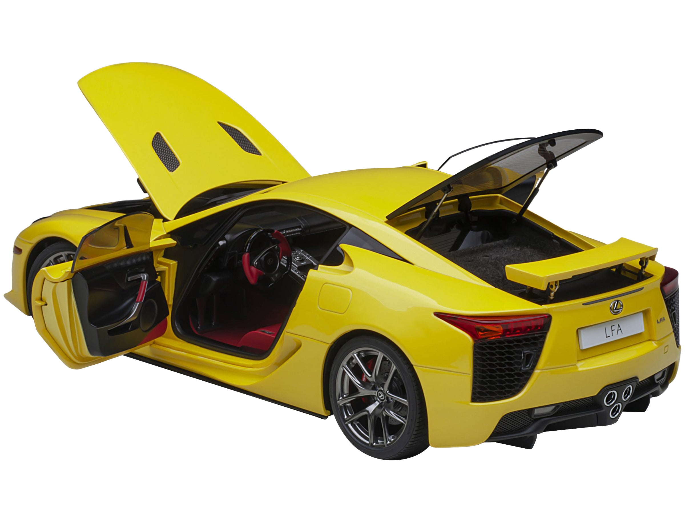 Lexus LFA Pearl Yellow with Red and Black Interior 1/18 Model Car by Autoart - image 2