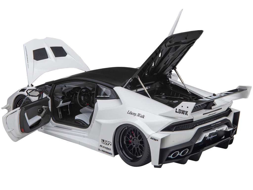 Lamborghini Huracan GT "LB-Silhouette Works" White with Black 1/18 Model Car by Autoart - image 2