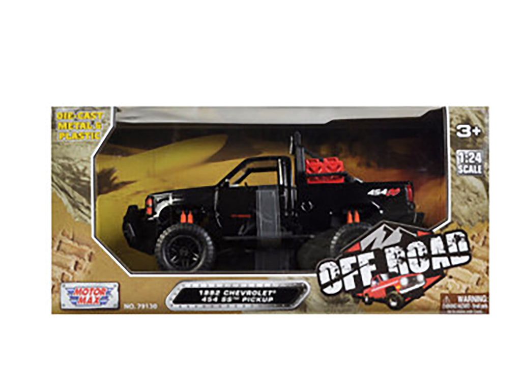 1992 Chevrolet 454 SS Pickup Truck Off Road Black 1/24 Diecast Model by Motormax - image 3
