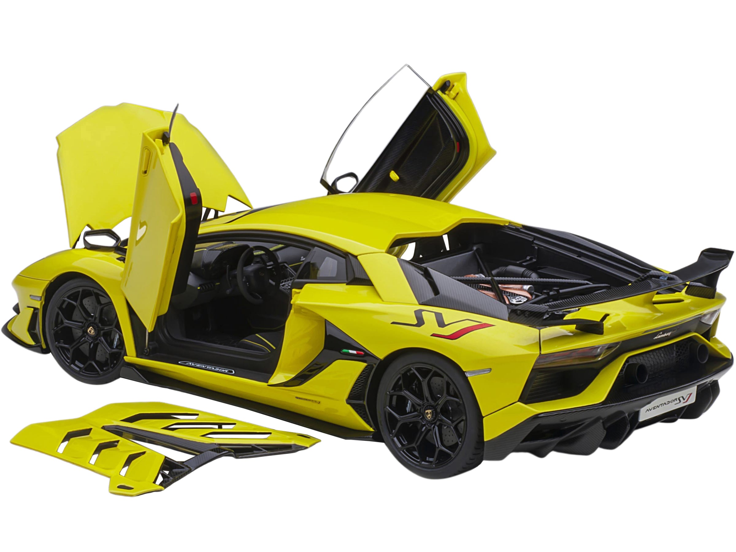 Lamborghini Aventador SVJ Giallo Tenerife / Pearl Yellow 1/18 Model Car by Autoart - image 2