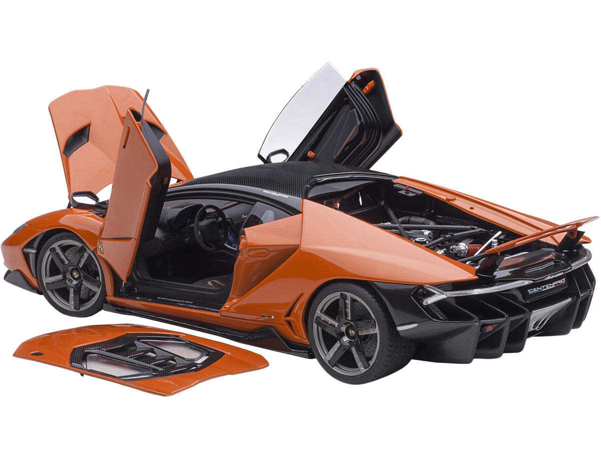 Lamborghini Centenario Arancio Argos / Pearl Orange with Carbon Top 1/18 Model Car by Autoart - image 2