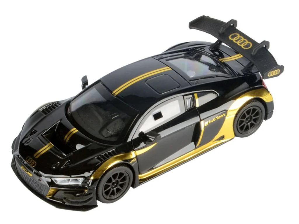 Audi R8 LMS GT3 Black with Gold Stripes and Graphics "Midnight Eclipse" Series 1/24 Diecast Model Car by Motormax - image 3