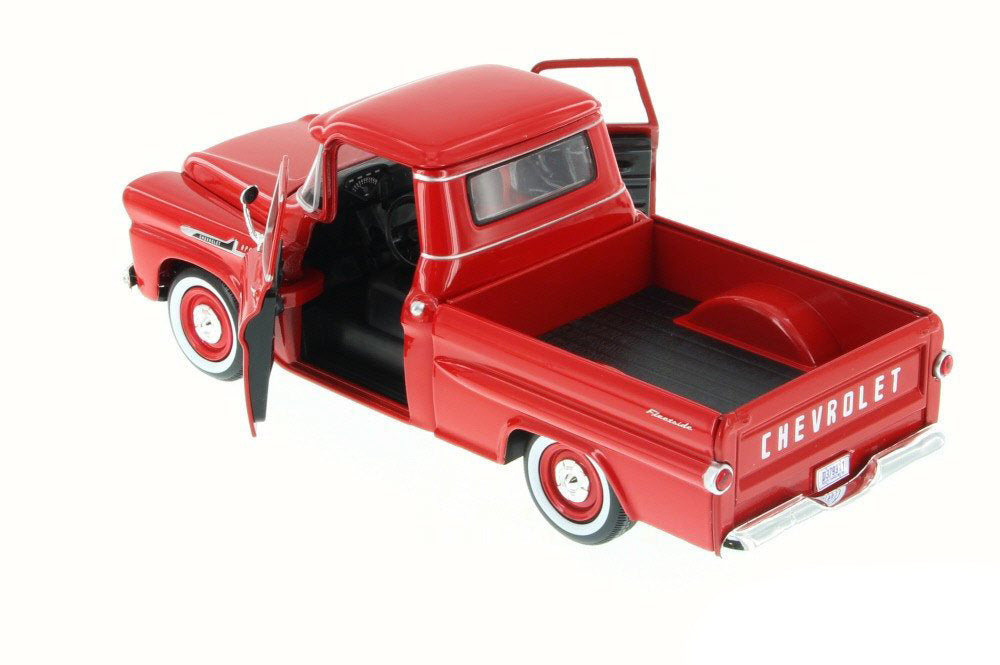 1958 Chevrolet Apache Fleetside Pickup Truck Red 1/24 Diecast Model Car by Motormax - image 3