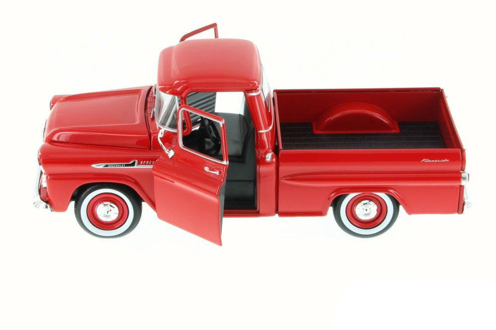 1958 Chevrolet Apache Fleetside Pickup Truck Red 1/24 Diecast Model Car by Motormax - image 2