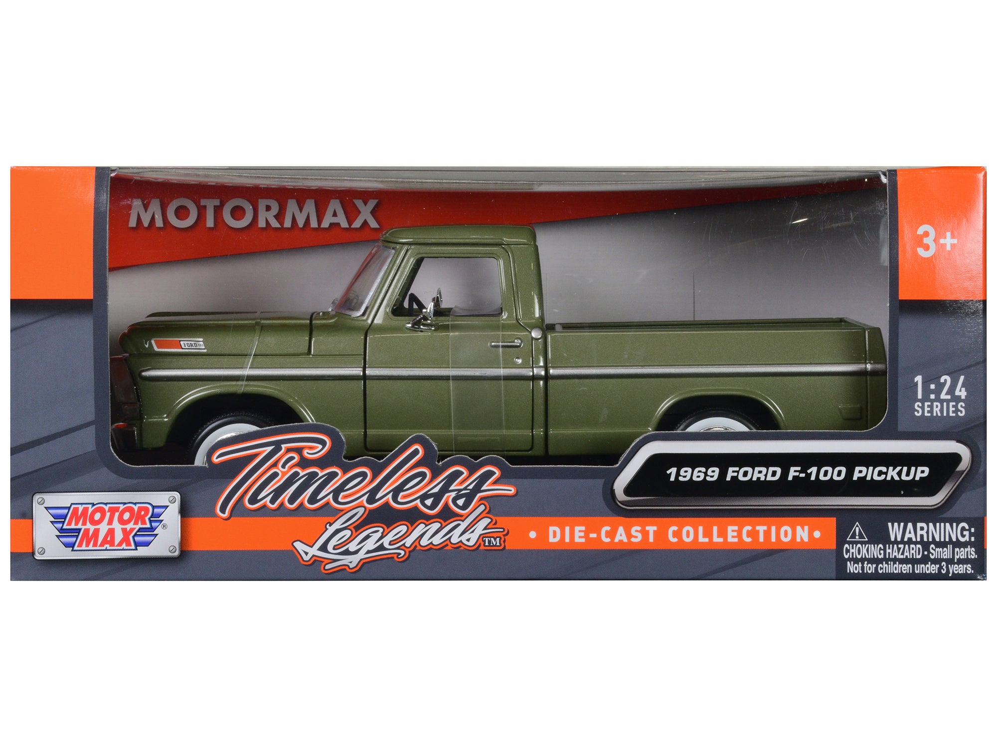 1969 Ford F-100 Pickup Truck Green 1/24 Diecast Model Car by Motormax - image 3