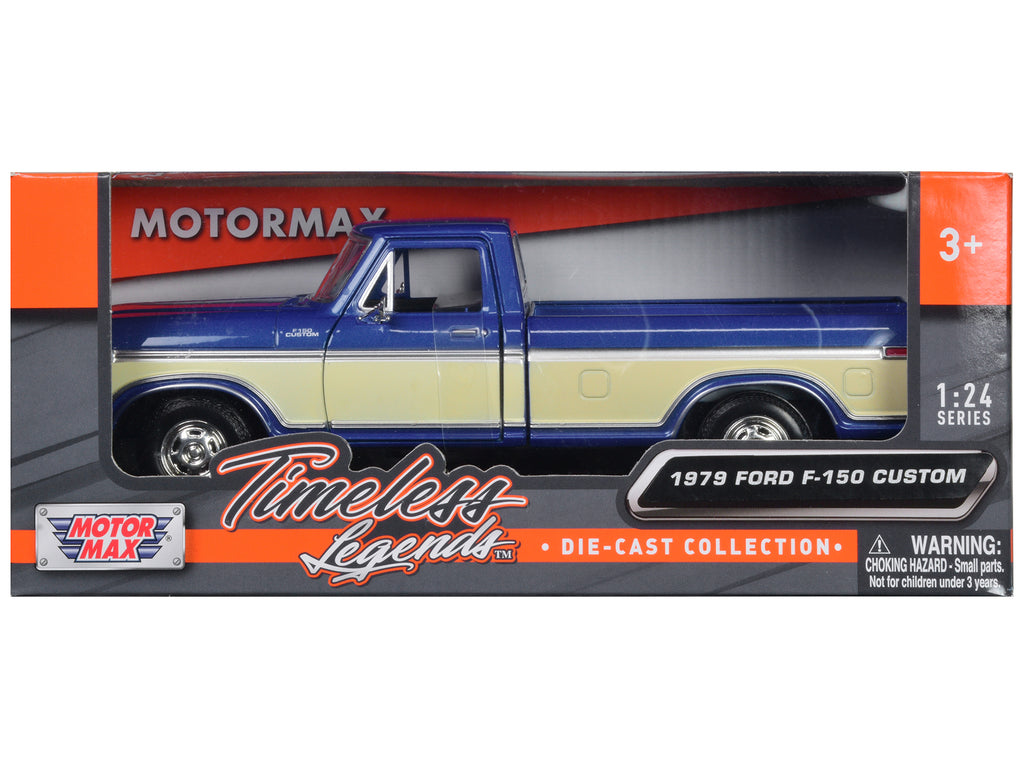 1979 Ford F-150 Pickup Truck 2 Tone Blue/Cream 1/24 Diecast Model Car by Motormax - image 3