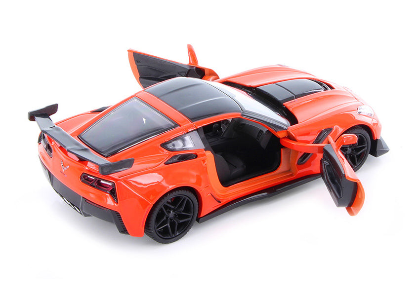 2019 Chevrolet Corvette ZR1 Orange with Black Accents 1/24 Diecast Model Car by Motormax - image 3