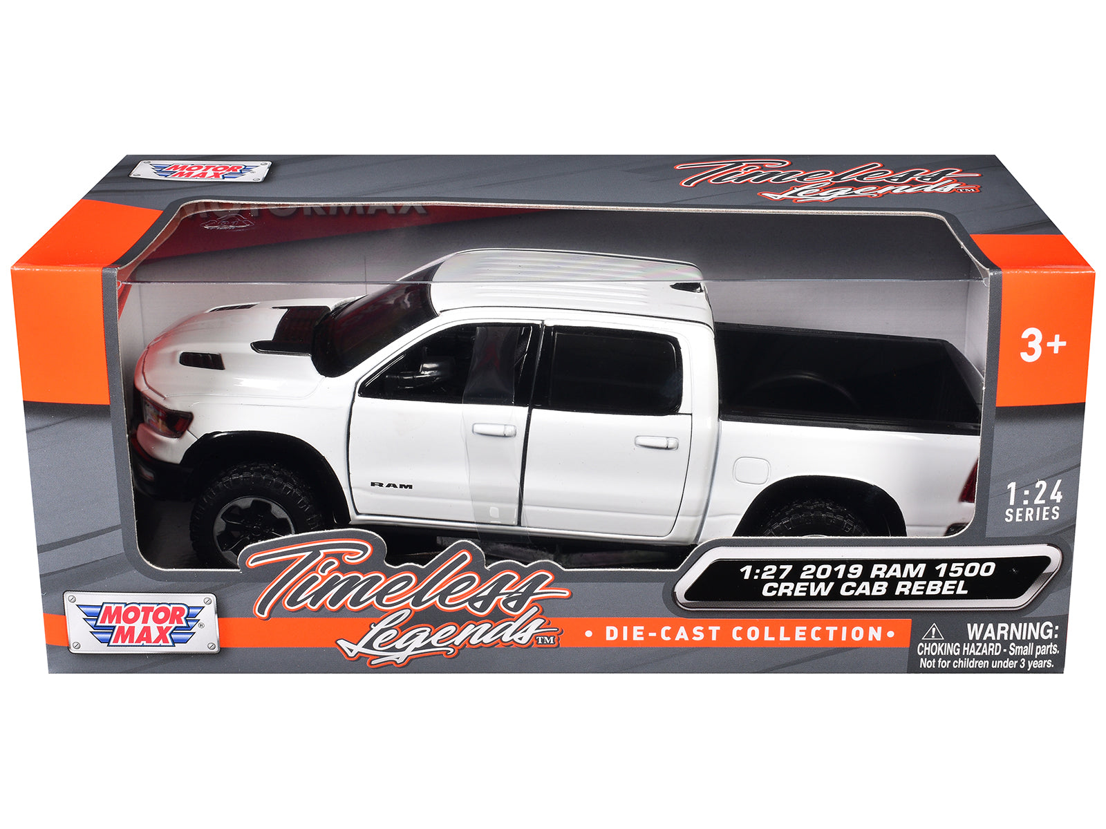 2019 RAM 1500 Rebel Crew Cab Pickup Truck White 1/24-1/27 Diecast Model Car by Motormax - image 2