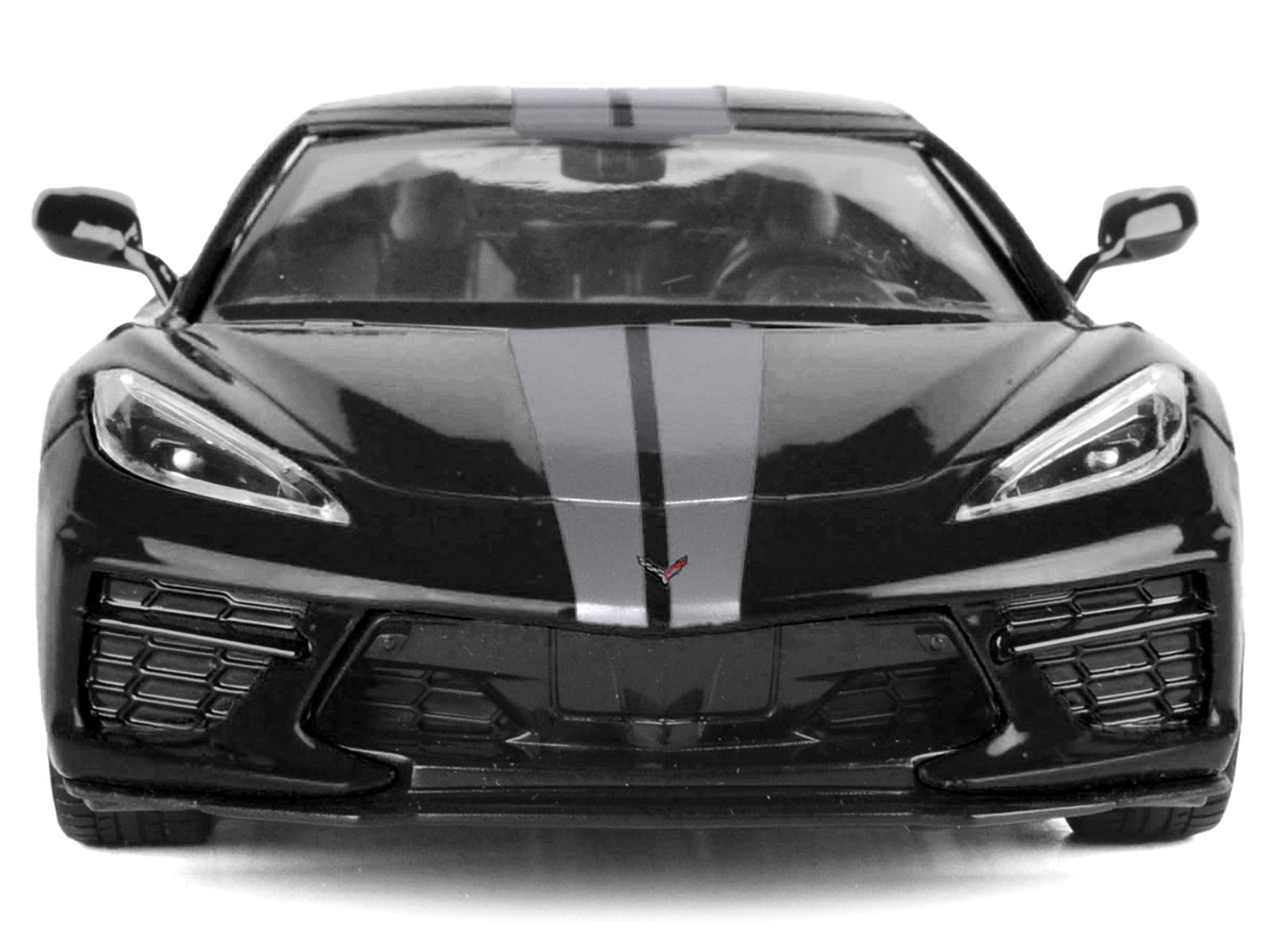 2020 Chevrolet Corvette C8 Stingray Black with Silver Stripes "Timeless Legends" Series 1/24 Diecast Model Car by Motormax - image 4