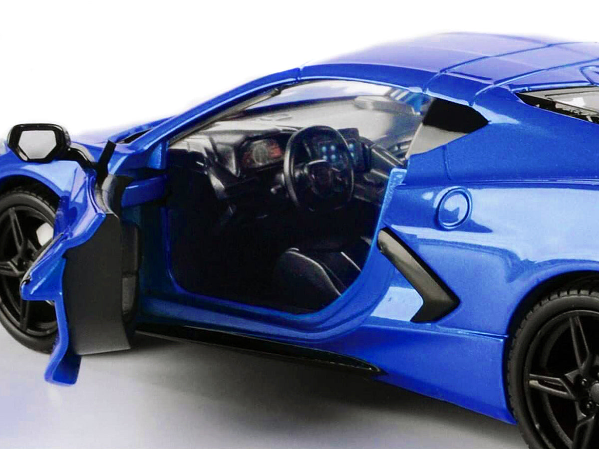2020 Chevrolet Corvette C8 Stingray Blue Metallic "Timeless Legends" 1/24 Diecast Model Car by Motormax - image 3
