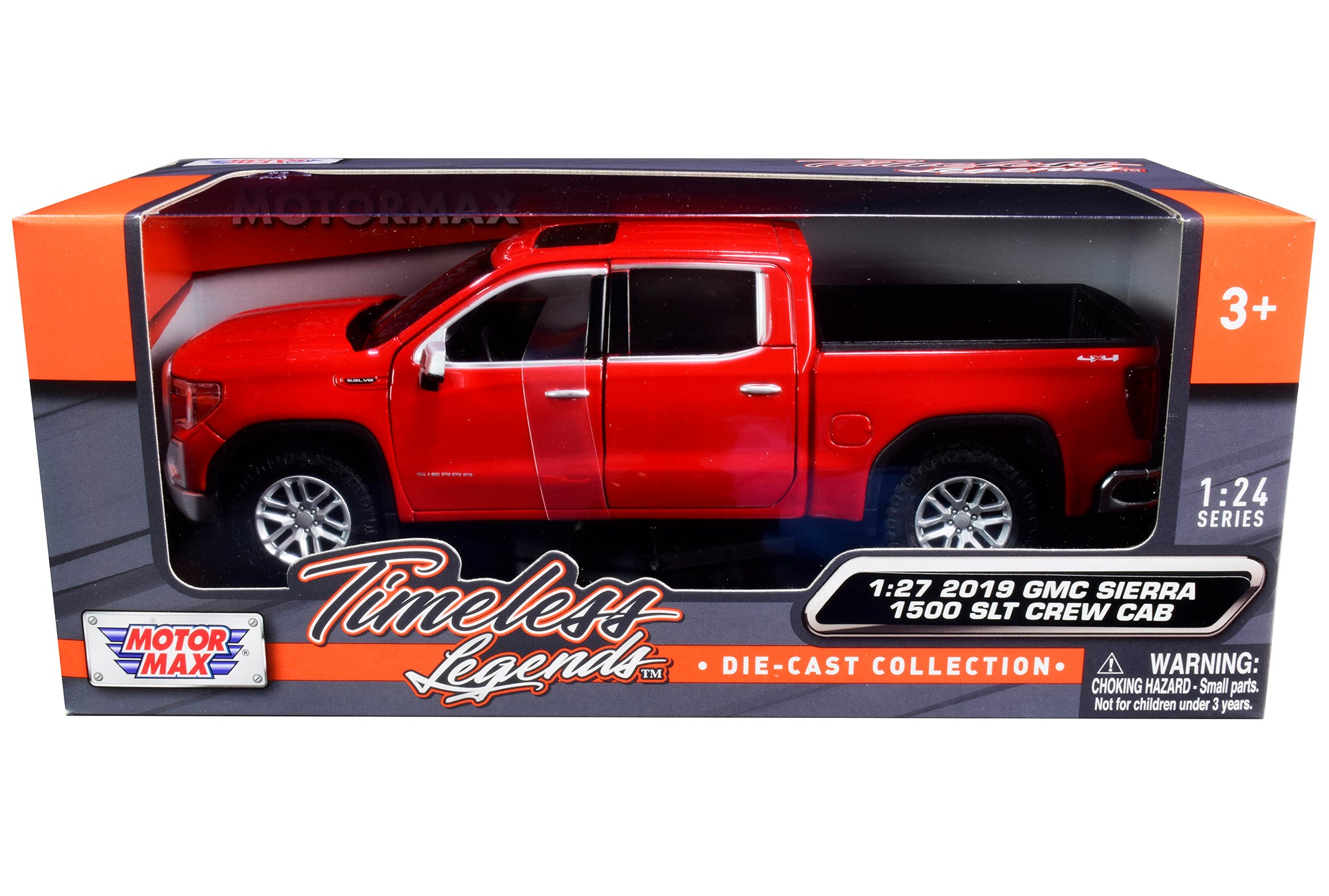 2019 GMC Sierra 1500 SLT Crew Cab Pickup Truck Red 1/24-1/27 Diecast Model Car by Motormax - image 2