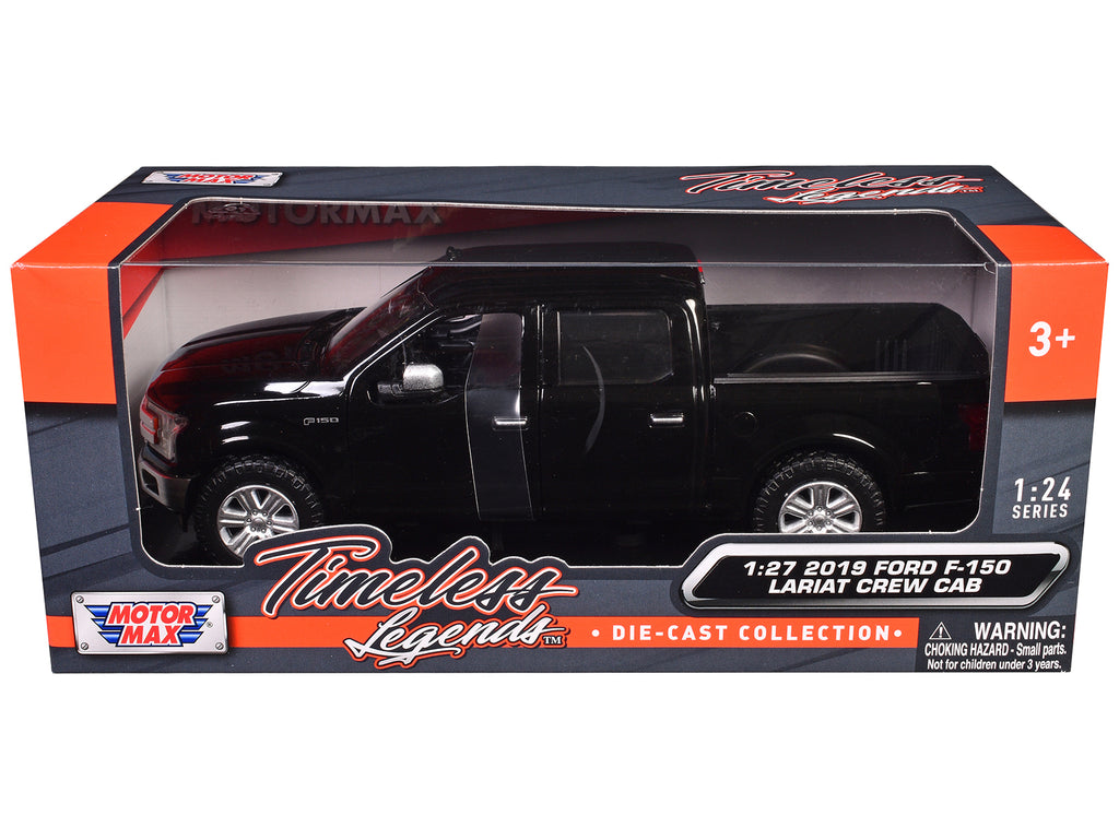2019 Ford F-150 Lariat Crew Cab Pickup Truck Black 1/27 Diecast Model Car by Motormax - image 3
