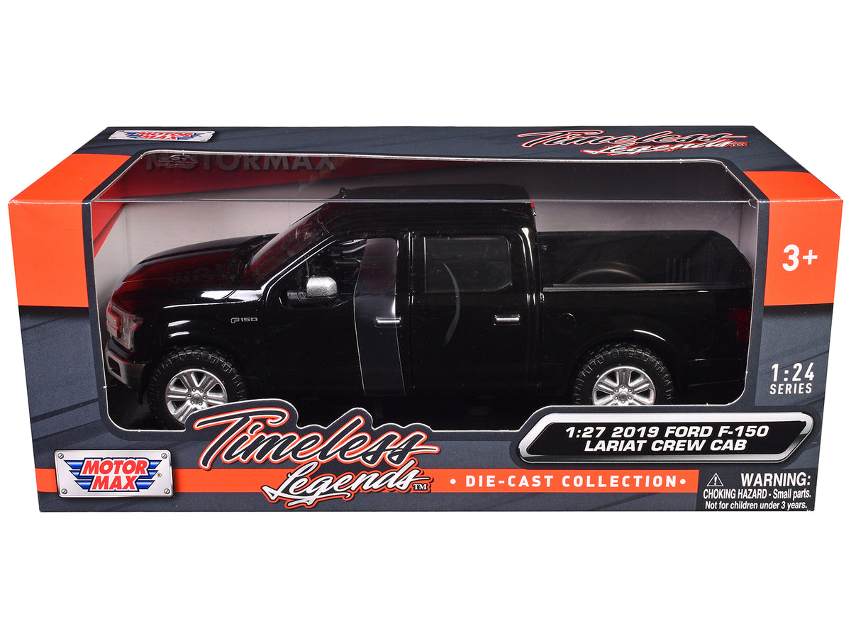 2019 Ford F-150 Lariat Crew Cab Pickup Truck Black 1/27 Diecast Model Car by Motormax - image 3