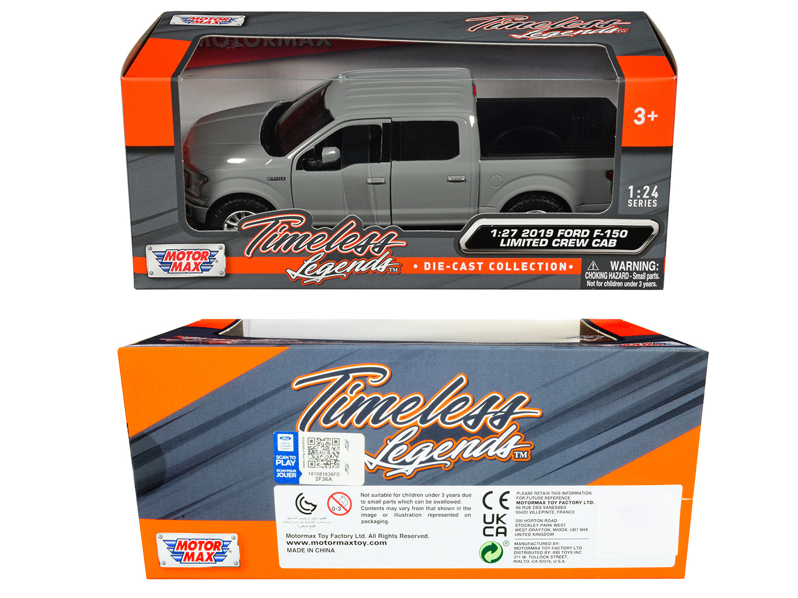 2019 Ford F-150 Limited Crew Cab Pickup Truck Gray "Timeless Legends" Series 1/24-1/27 Diecast Model Car by Motormax - image 3