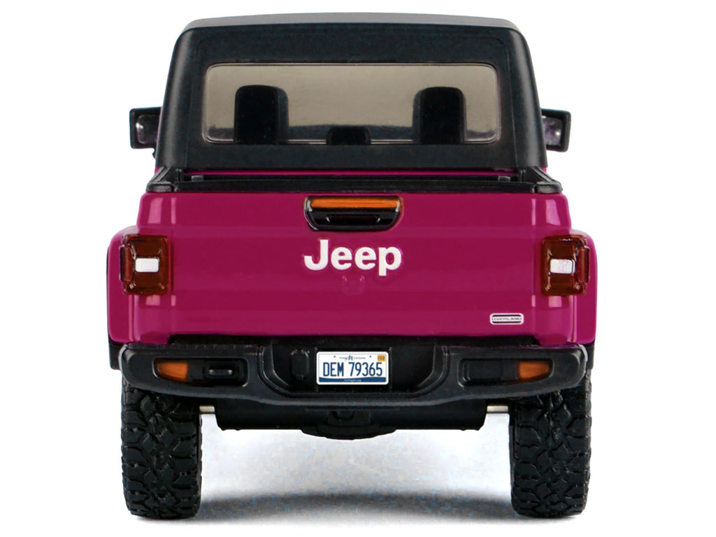 2021 Jeep Gladiator Overland Pickup Truck Purple with Matt Black Top 1/24 Diecast Model Car by Motormax - image 4