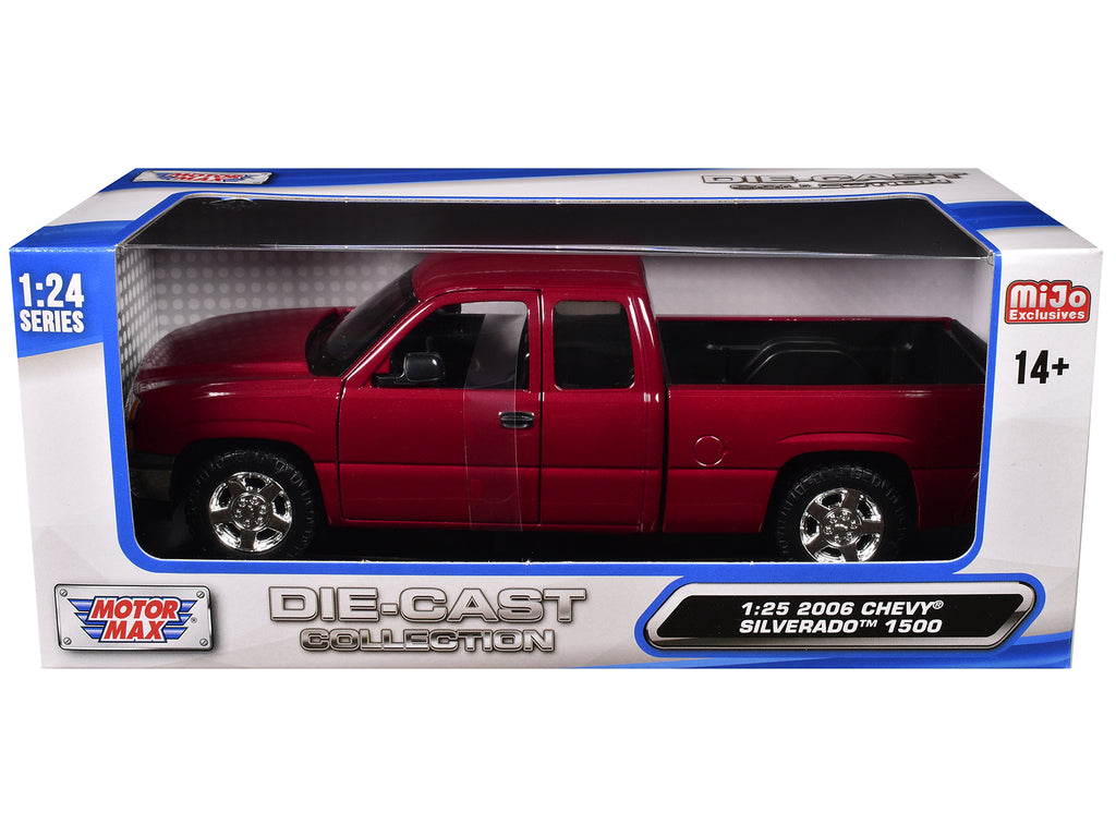 2006 Chevrolet Silverado 1500 Pickup Truck Red Metallic "Die-Cast Collection" Series 1/25 Diecast Model Car by Motormax - image 3