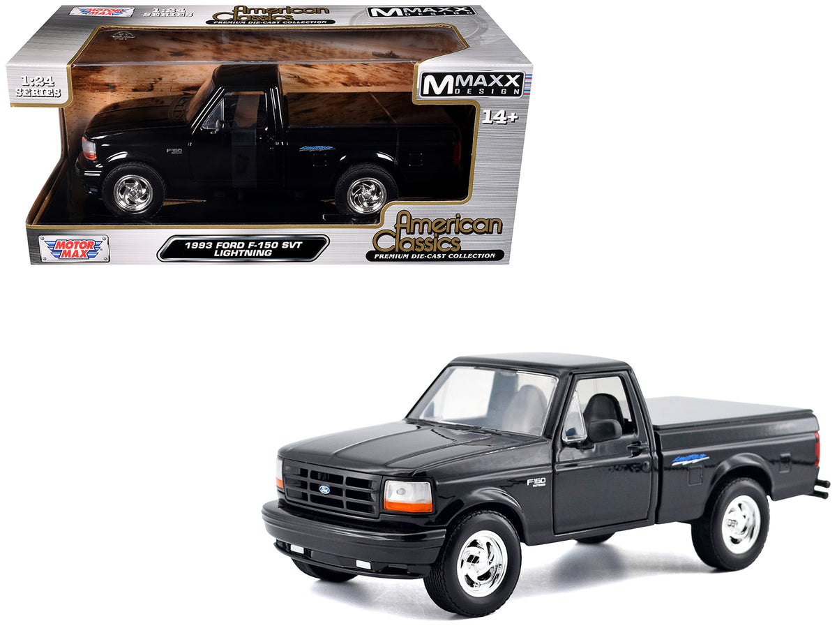 1993 Ford F-150 SVT Lightning Pickup Truck Black "Maxx Design" Series 1/24 Diecast Model Car by Motormax