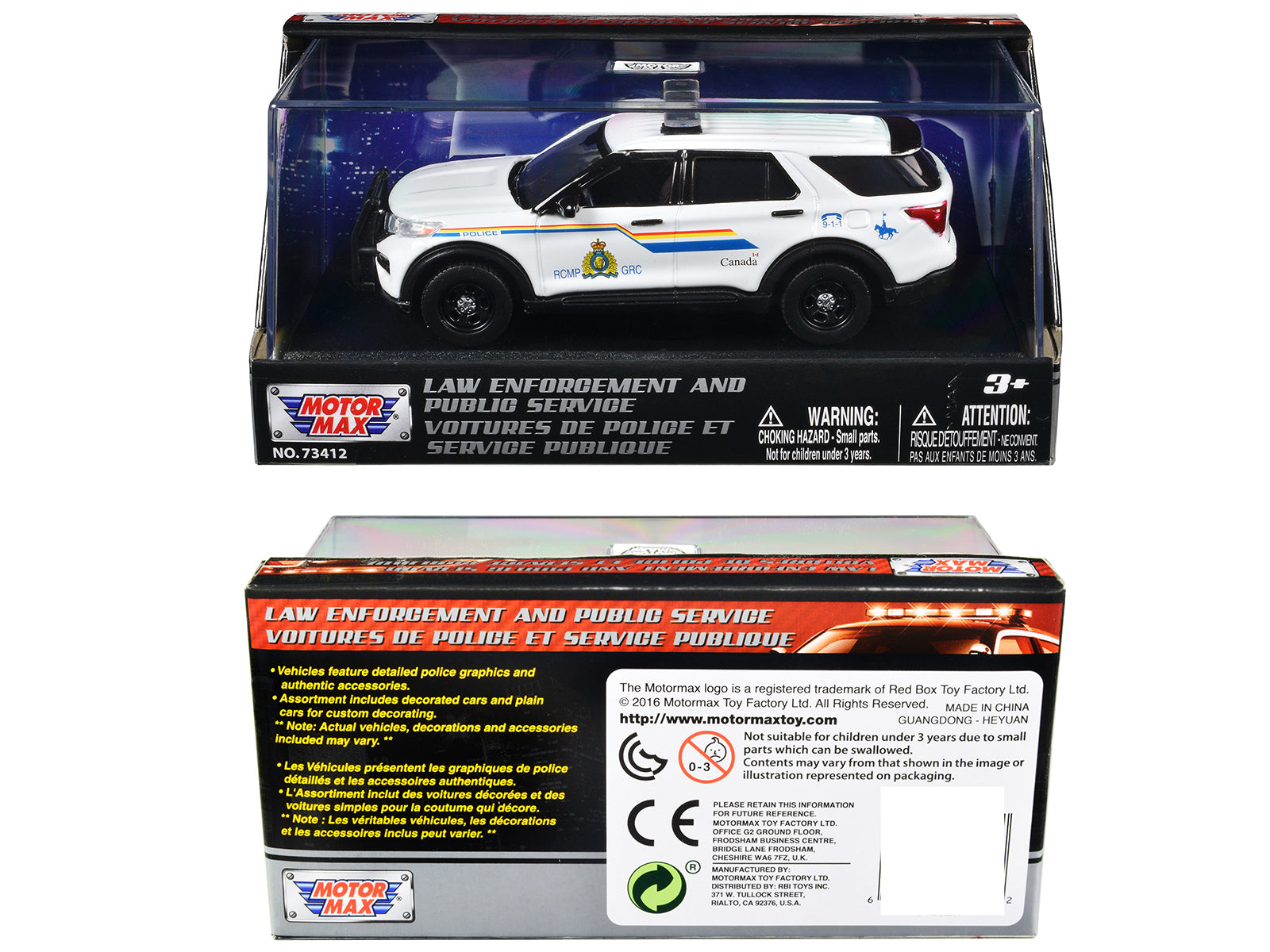 2022 Ford Police Interceptor Utility "RCMP (Royal Canadian Mounted Police)" White "Law Enforcement and Public Service" Series 1/43 Diecast Model Car by Motormax - image 3