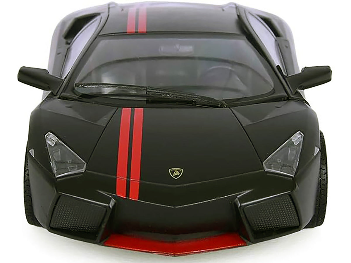 Lamborghini Reventon Matt Black with Red Stripes "Satin Paint" Series 1/24 Diecast Model Car by Motormax - image 3